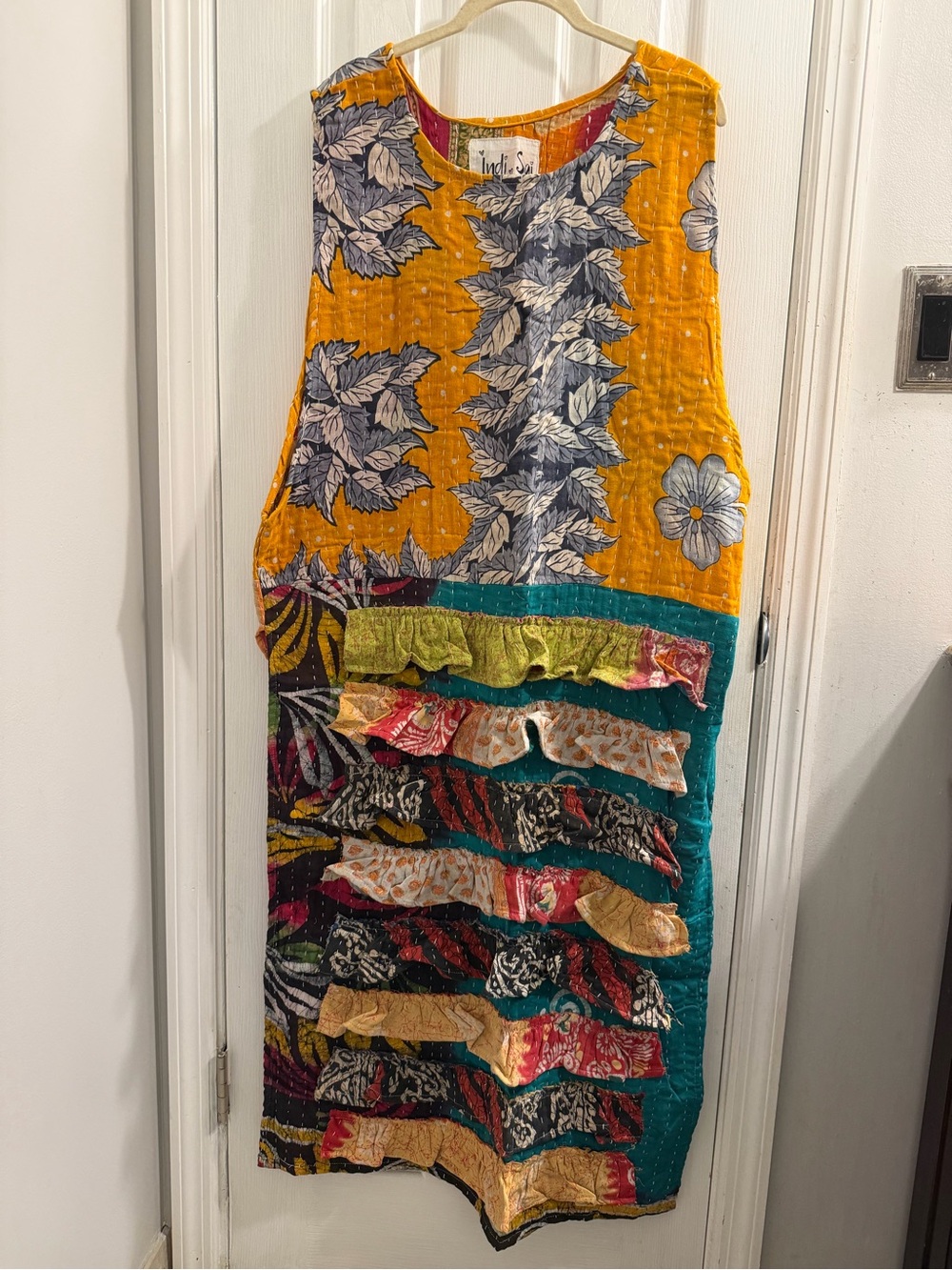 Ruffle Kantha Cover-up Dress